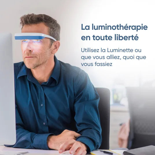 Luminette 3 lunettes de luminothérapie – Lampe de luminothérapie portable  et portable pour personnes actives – Lampe heureuse pour les troubles du  sommeil et le bleu d'hiver (bleu) : : Santé et